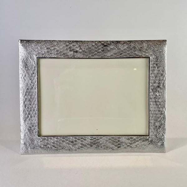 Handmade Wave Design Pewter Photograph Frame ( 7" x 5" Picture).