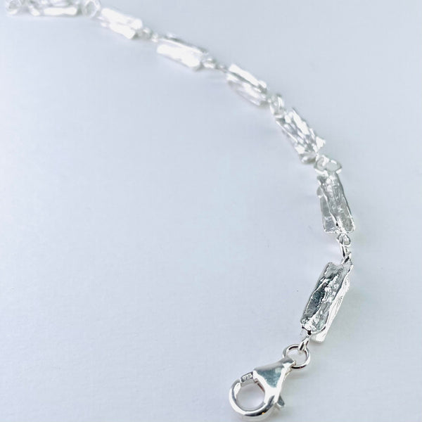 Textured Silver Link Bracelet by JB Designs.