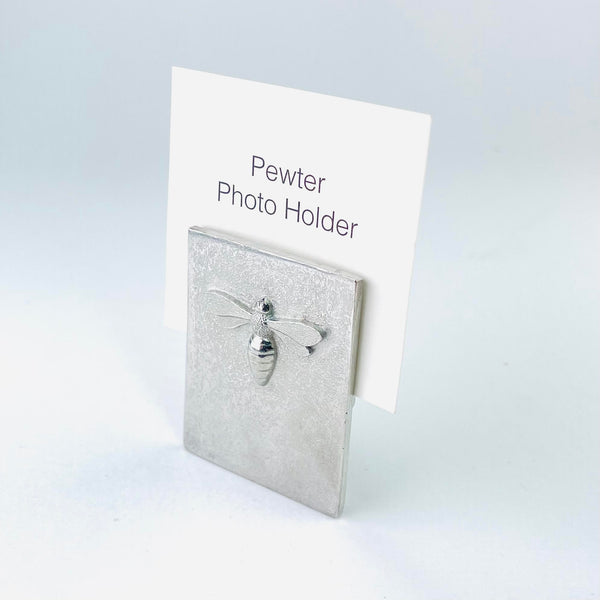A Handmade Bee Design Pewter Single Photo Holder.