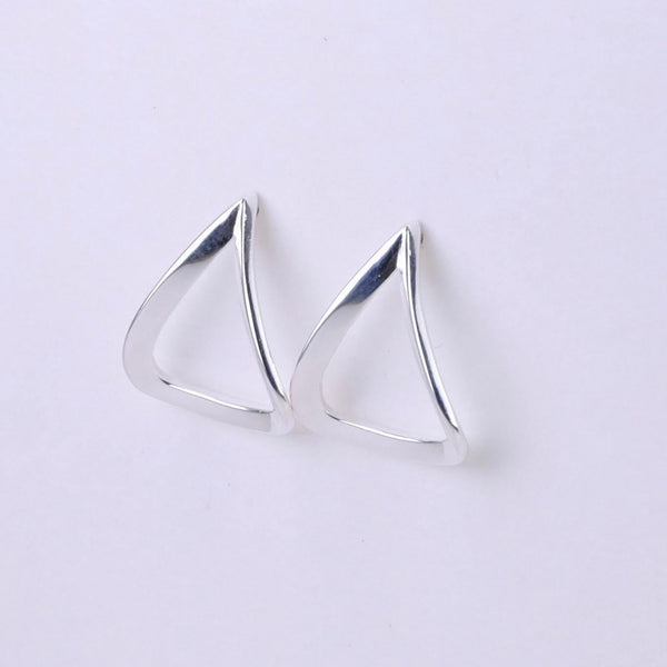 Triangular Silver Stud Earrings by JB Designs.