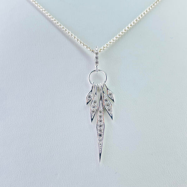 Sterling Silver and Pavé set CZ Pendant.