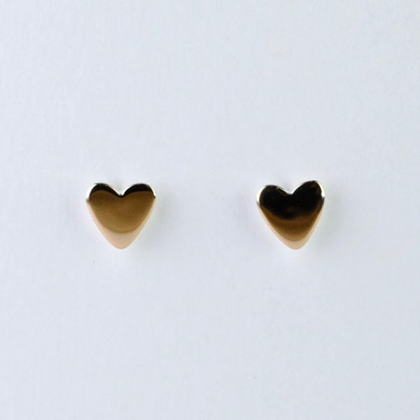 Gold Plated Heart Stud Earrings by JB Designs.