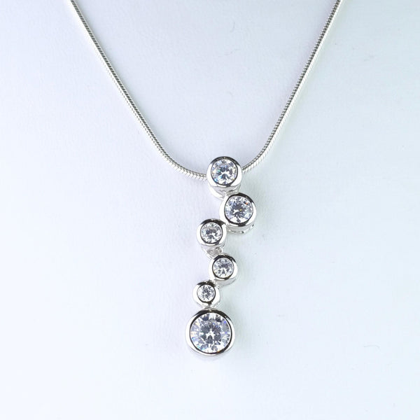 Sterling Silver and Multi CZ Pendant by JB Designs.