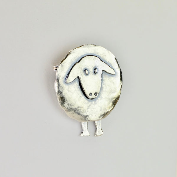 Silver Dancing Sheep Brooch by JB Designs.