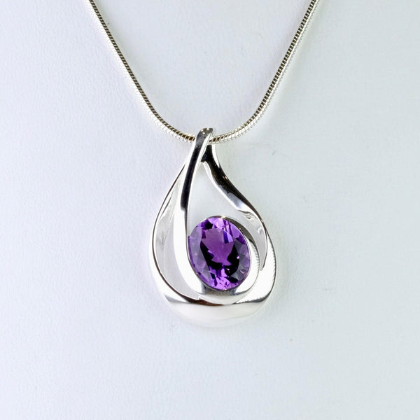 Amethyst and Sterling Silver Pendant by JB Designs.