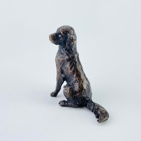Bronze "Sitting Retriever" Miniature Sculpture.