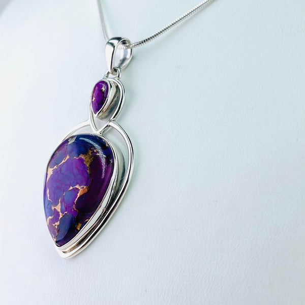 Double Stone Purple Mojave Turquoise Pendant.