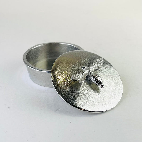 Small Pewter Trinket Box with Bee.