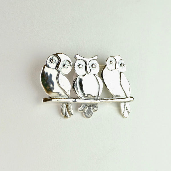 Sterling Silver Owls Brooch by JB Designs.
