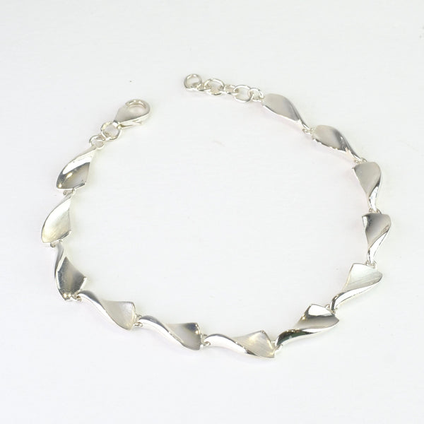 Matt and Shiny Silver Linked Bracelet by JB Designs.
