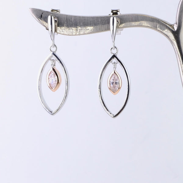 Silver and Cz Drop Earrings by JB Designs.