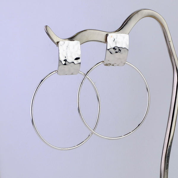 Hammered Silver Drop Earrings by JB Designs.