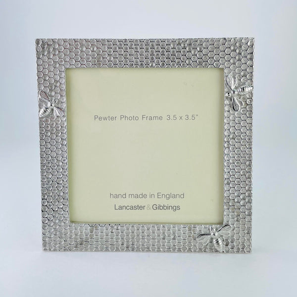 Handmade Honeycomb Design Pewter Photograph Frame ( 3.5" x 3.5" Picture).