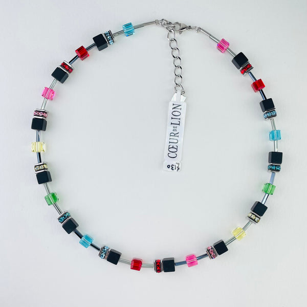 Multi Coloured Pop Art Coeur de Lion Necklace.